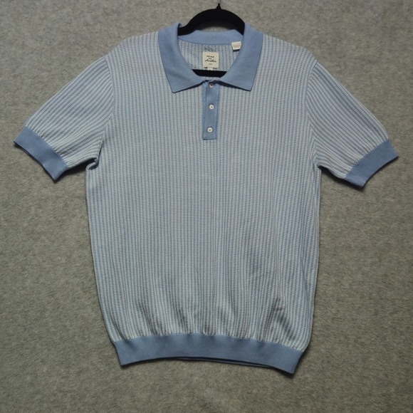 Max N Chester Polo Shirt Mens Large Blue Knit Cotton Modal SS Retro Style Golf - Picture 1 of 8